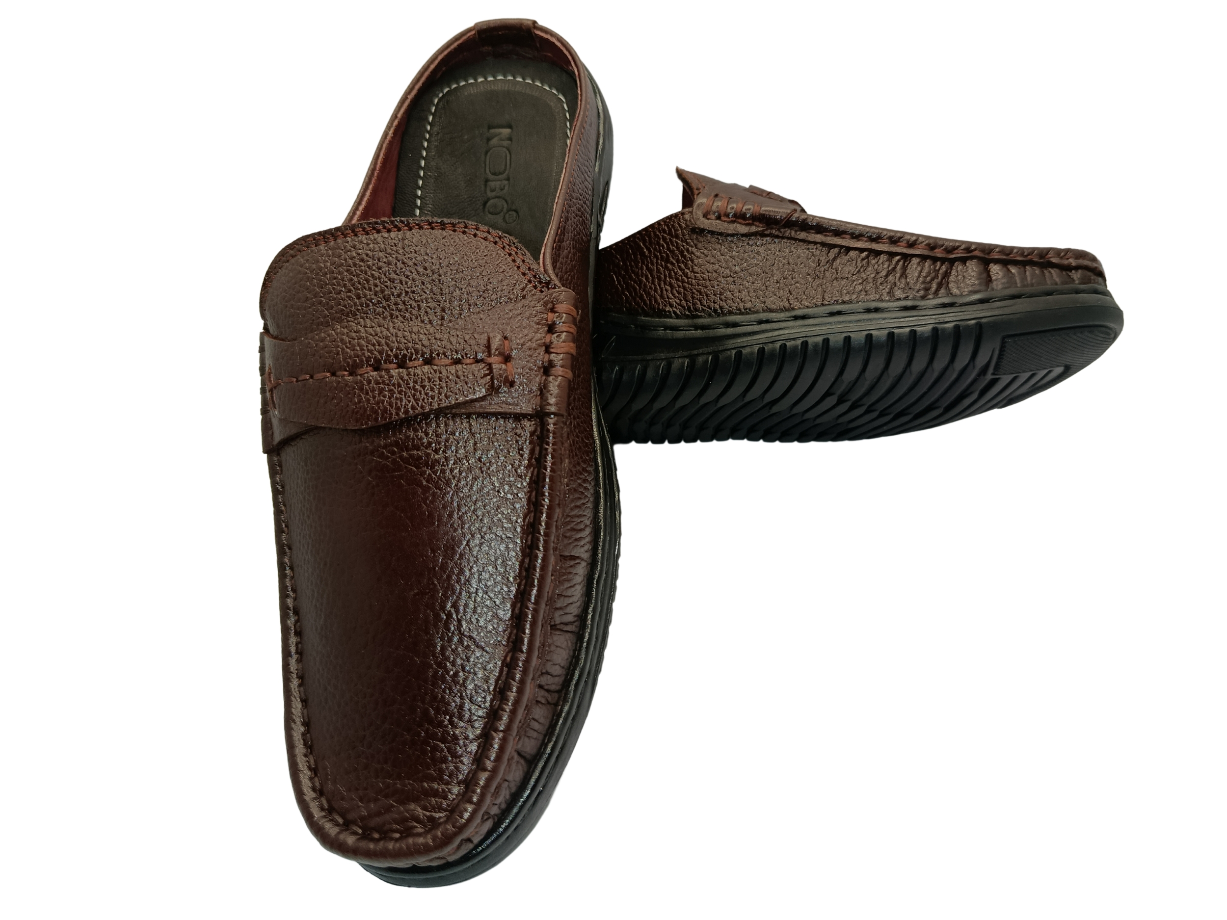 Leather Half-Loafer Shoes For Men NB-003 Dark Brown