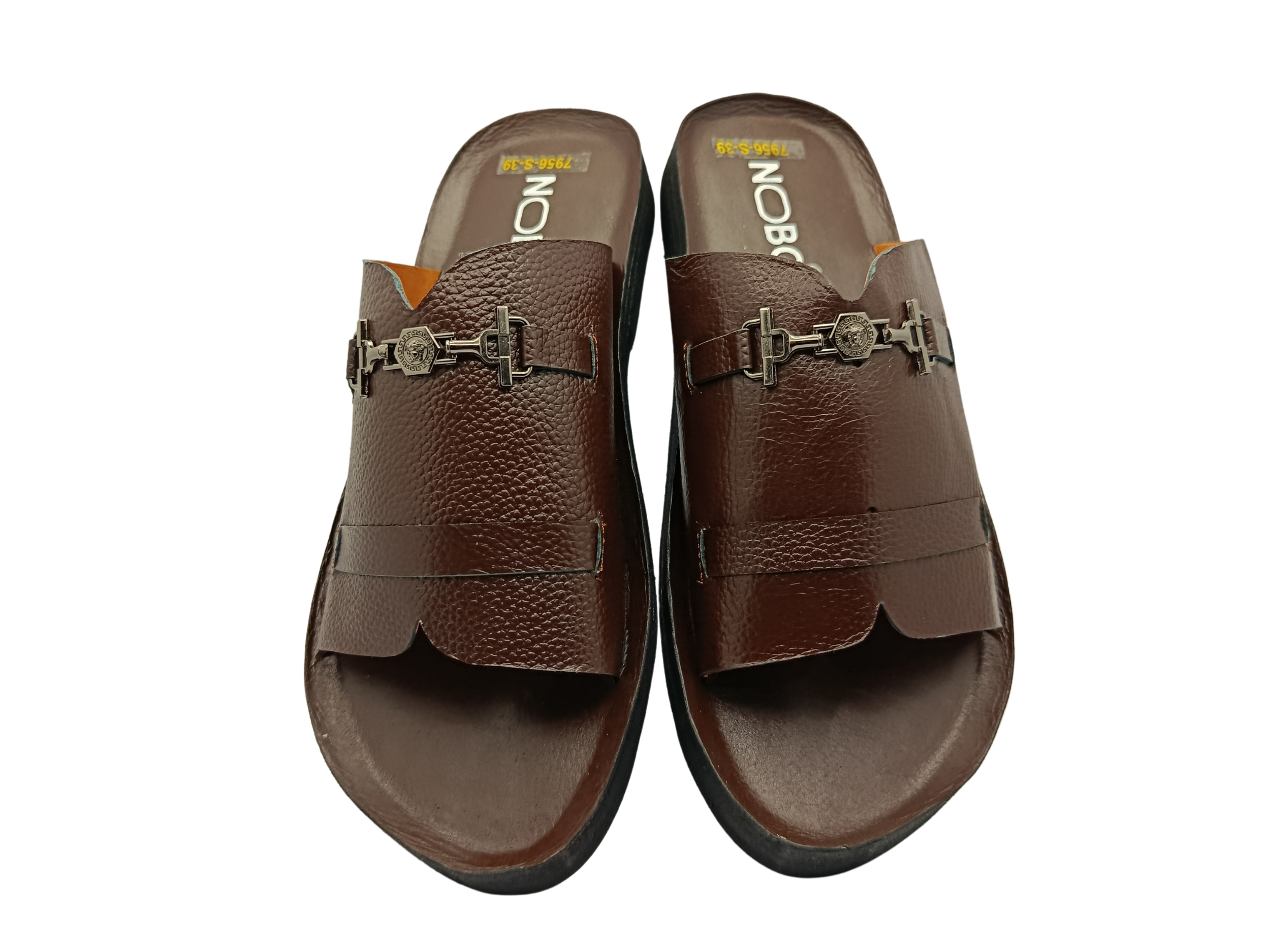 Leather Slipper Sandal NB-003 Dark Brown